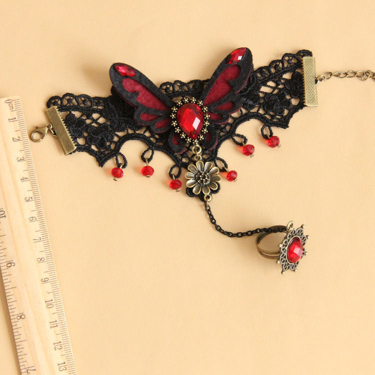 Gothic Butterfly Finger Ring Bracelet