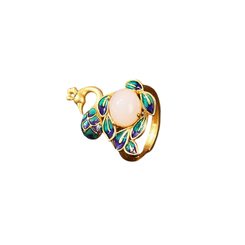 Vintage Style Phoenix Enamel Ring
