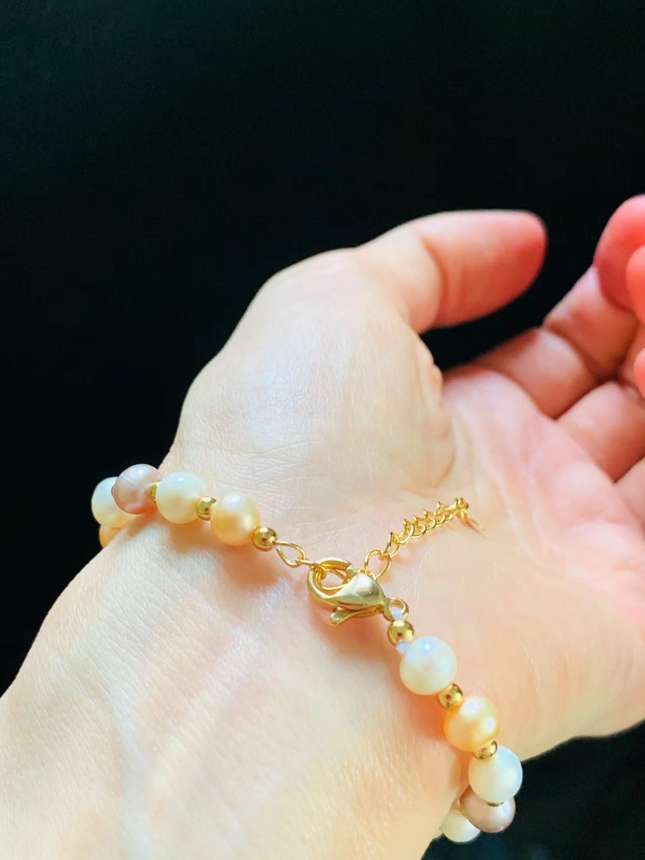 Genuine Pearl Bracelet with Elephant Charm
