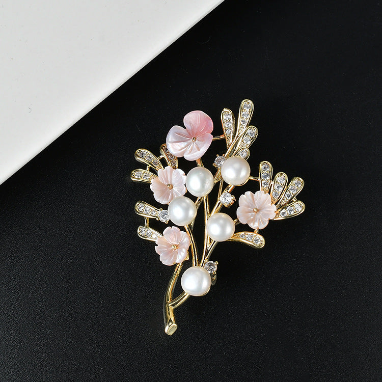 Tree Shape Leaf Floral Pin Brooch