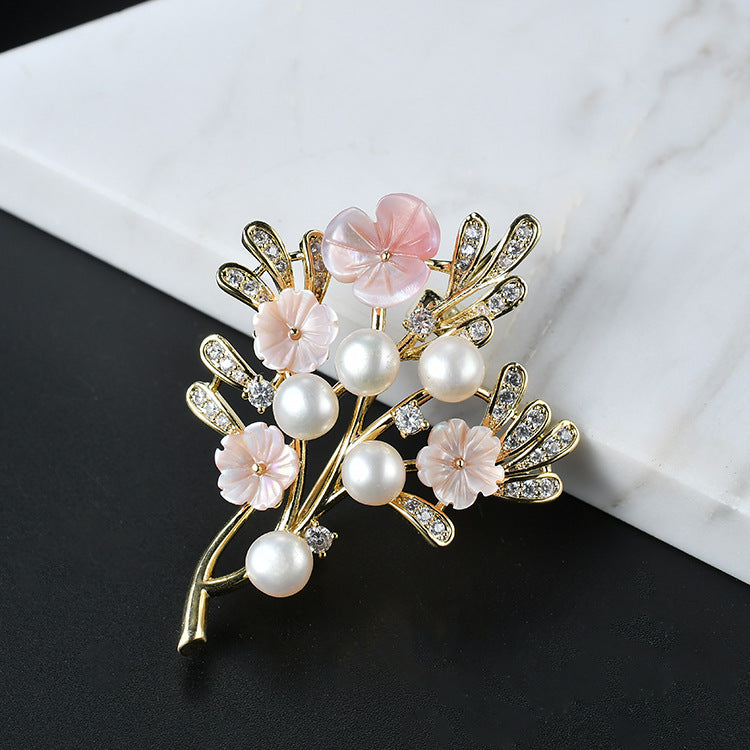 Tree Shape Leaf Floral Pin Brooch