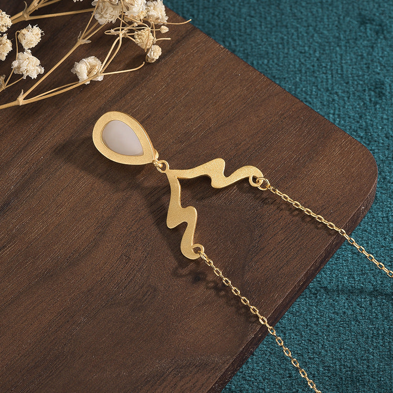 Victorian Style Antler Jade Necklace