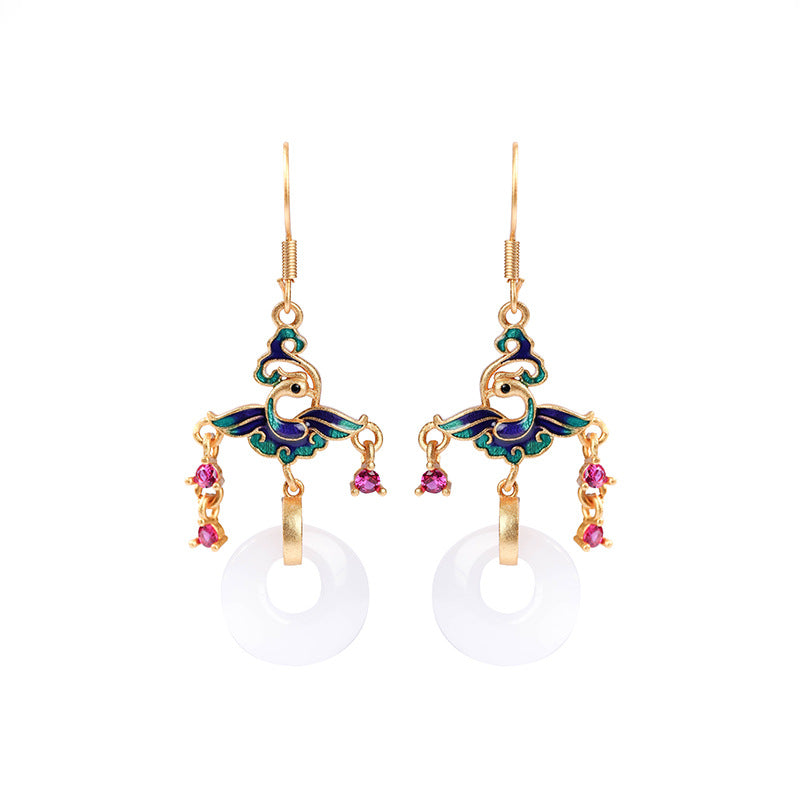 Flying Phoenix Dangle Drop Earrings