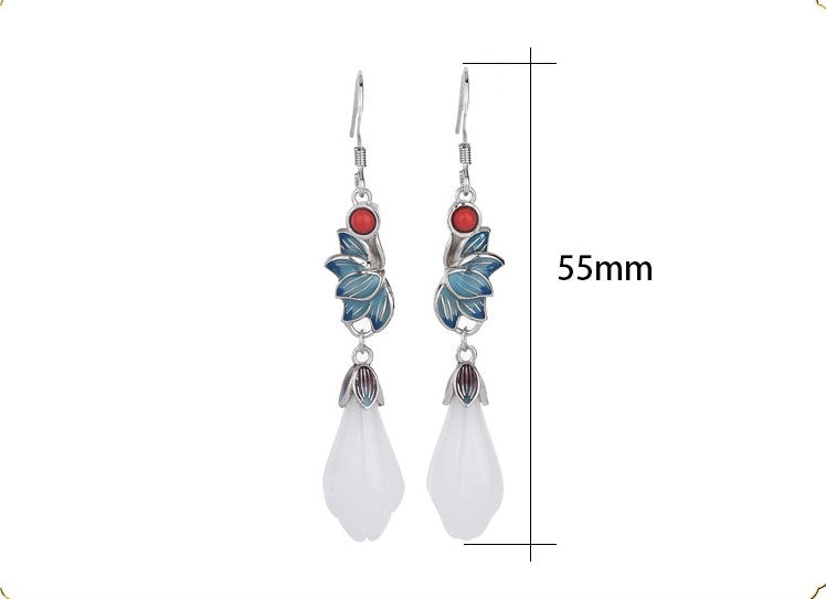 Enamel Magnolia Earrings