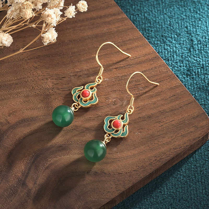 Flame Design Enamel Earrings