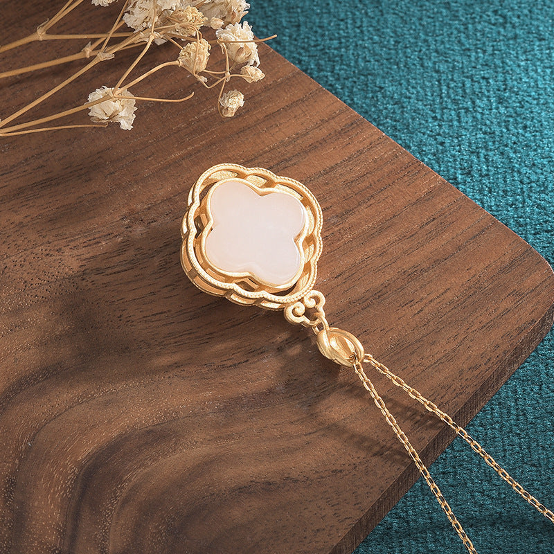 Lotus Flower Enamel Statement Necklace