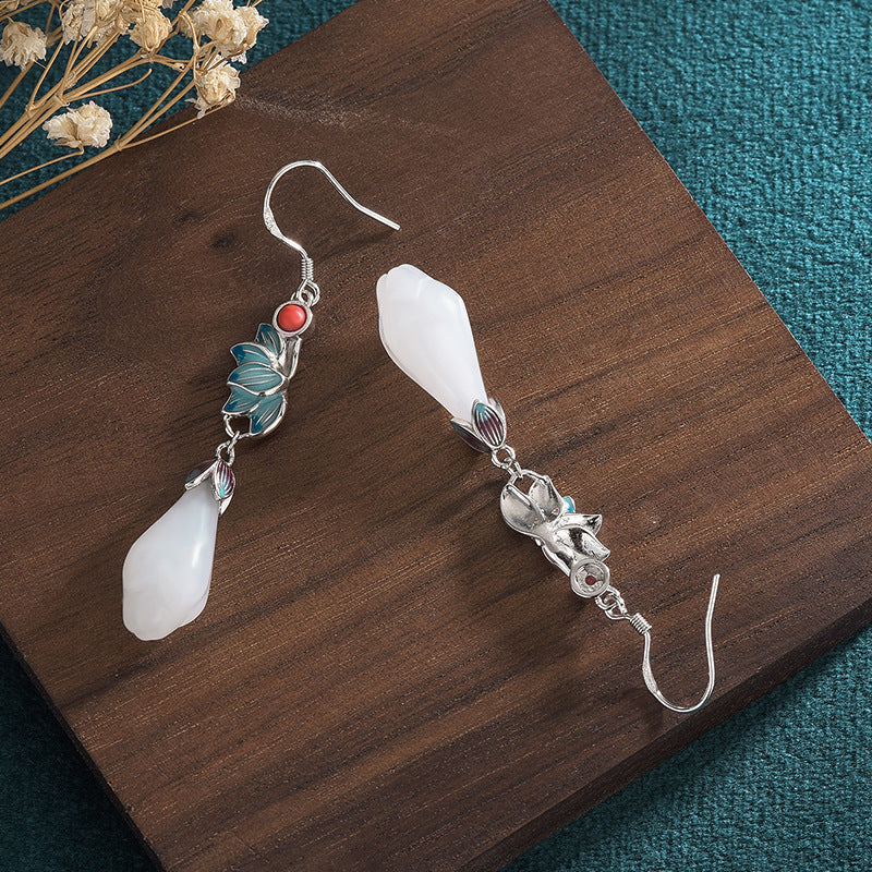 Enamel Magnolia Earrings