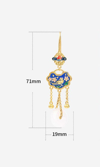 Bird & Flowers Tassel Drop Earrings