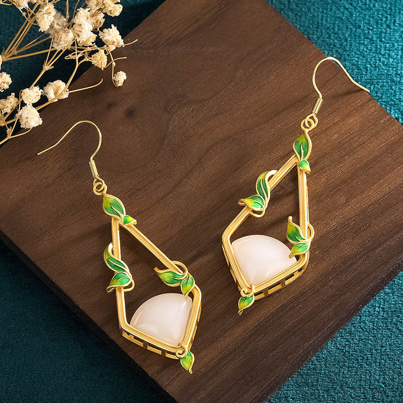 Hanging Basket Inspired Vitreous Enamel Earrings