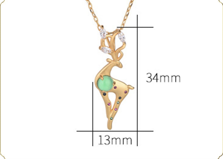 Sika Deer Chrysoprase Necklace