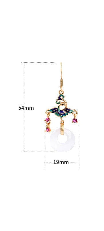 Flying Phoenix Dangle Drop Earrings