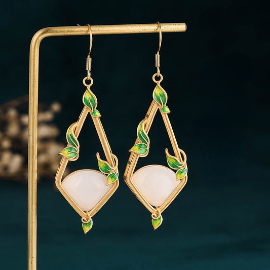 Hanging Basket Inspired Vitreous Enamel Earrings