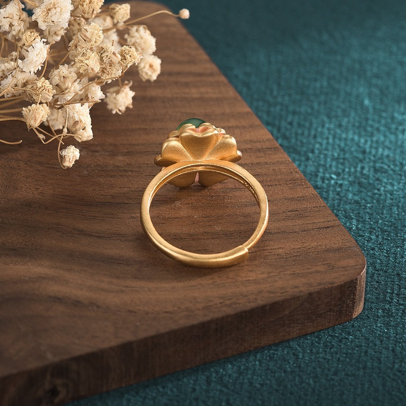 Vintage Style Pink Camellia Ring