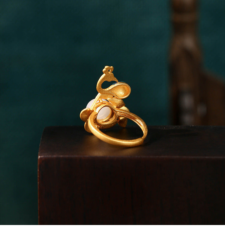 Vintage Style Phoenix Enamel Ring