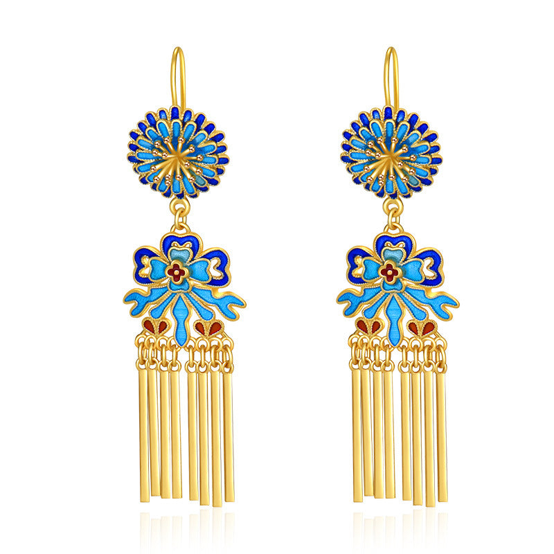 Daisy Inspired Cloisonne Earrings