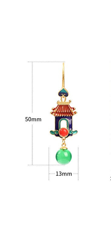 Pagoda Design Vintage Earrings