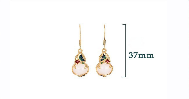 Vintage Style Gourd Shape Cloisonne Earrings