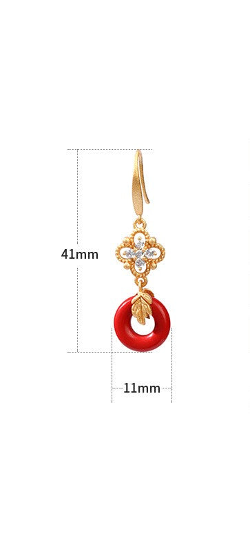 Four-leaf Clover Inspired CZ Leaf Earrings
