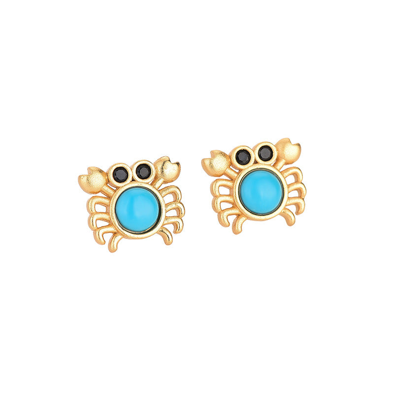 Turquoise Crab Stud Earrings