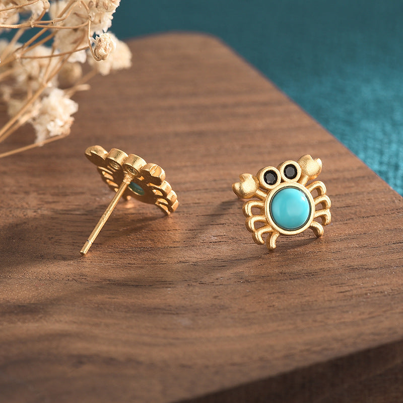 Turquoise Crab Stud Earrings