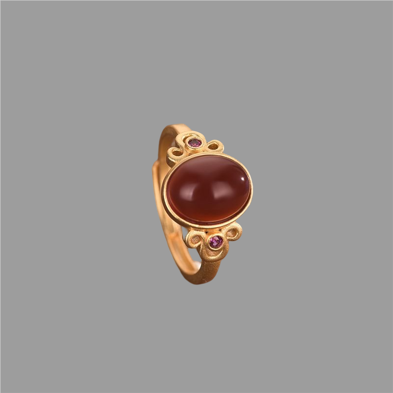 Vintage Style Agate Statement Ring