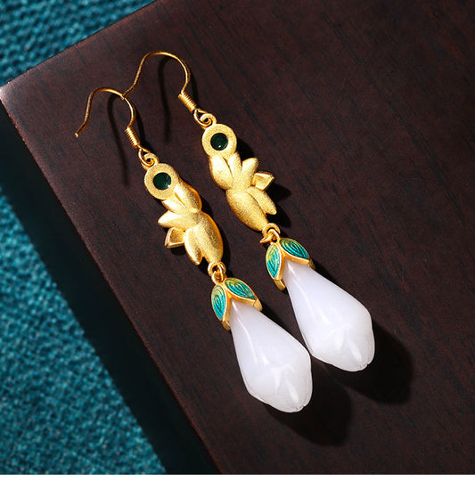 Magnolia Enamel Green Earrings