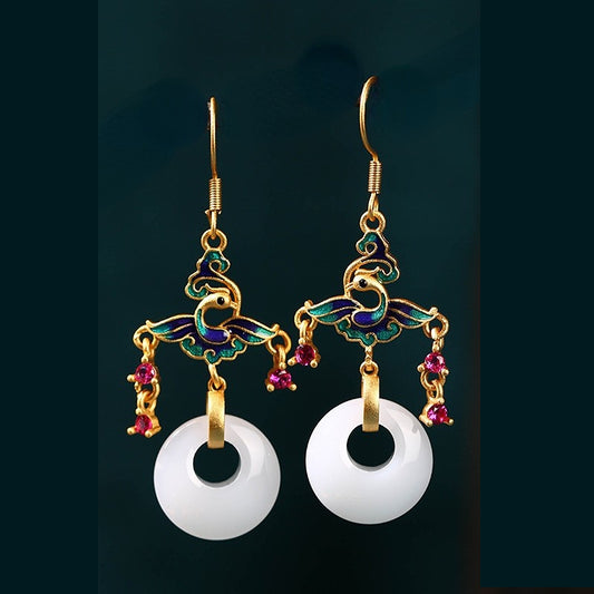 Flying Phoenix Dangle Drop Earrings