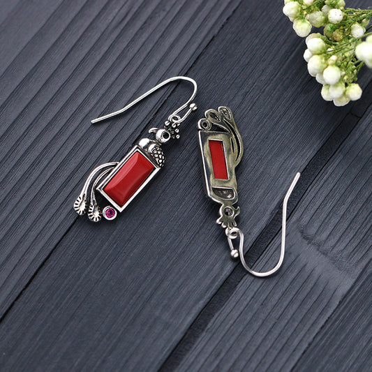 Lovebird South Red Agate Earring