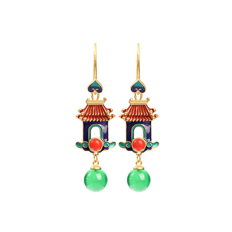Pagoda Design Vintage Earrings