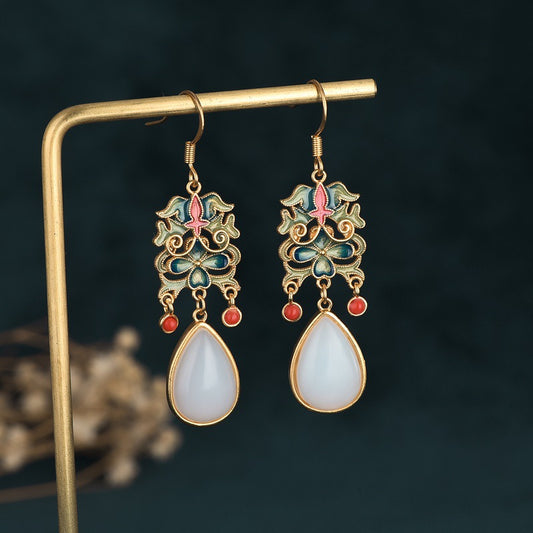 Victorian Style Cloisonne Earrings