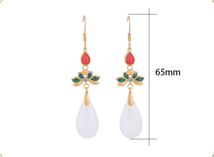 Vintage Style Cloisonne Floral Earrings