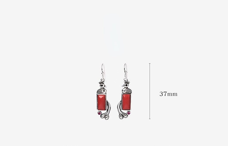 Lovebird South Red Agate Earring