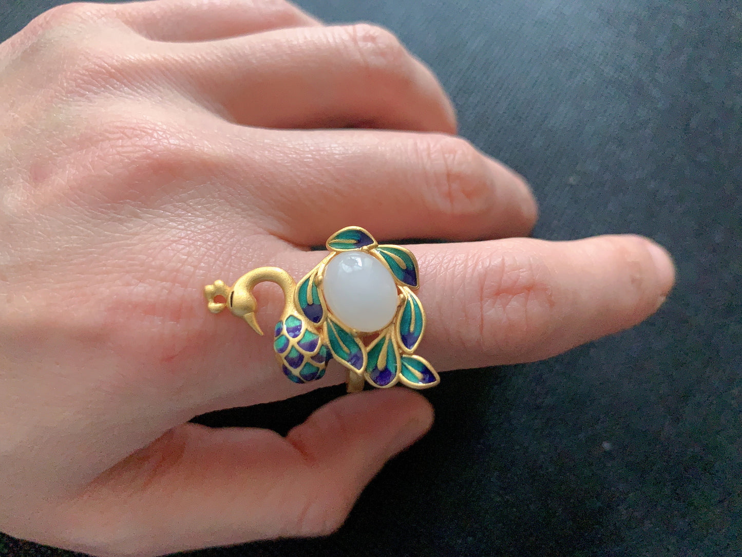 Vintage Style Phoenix Enamel Ring