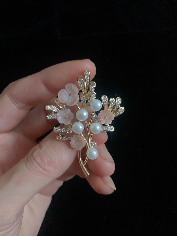 Tree Shape Leaf Floral Pin Brooch