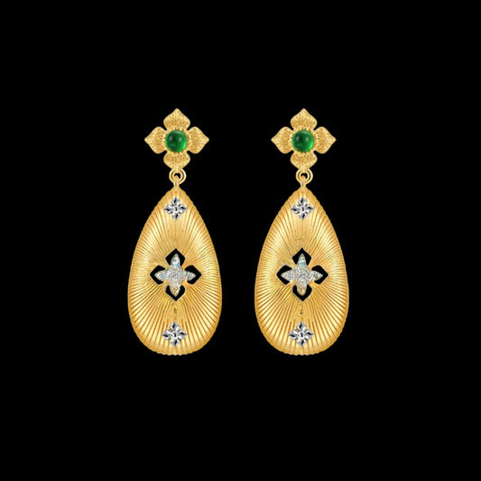 Lucky Clover Floral Statement Earrings