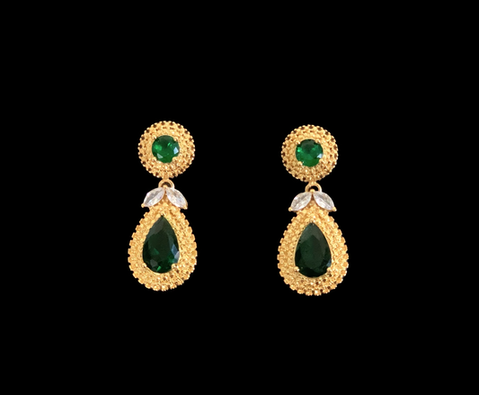 Emerald Green CZ Earrings