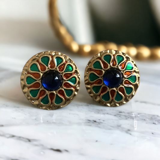 Maṇḍala Design Disk Earrings