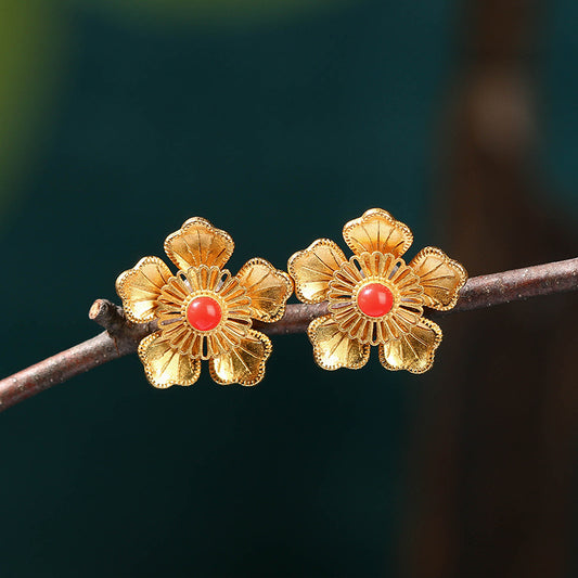 Camellia Flower Stud Earrings