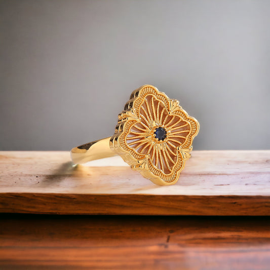 Lucky Clover Floral Statement Ring