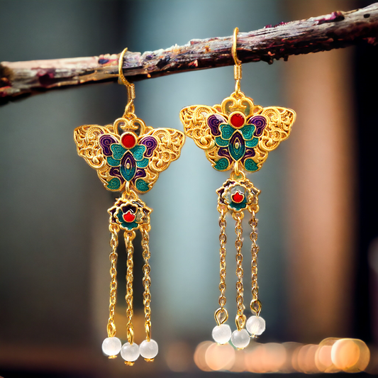 Butterfly Tassel Drop Earrings