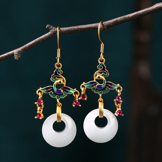 Flying Phoenix Dangle Drop Earrings